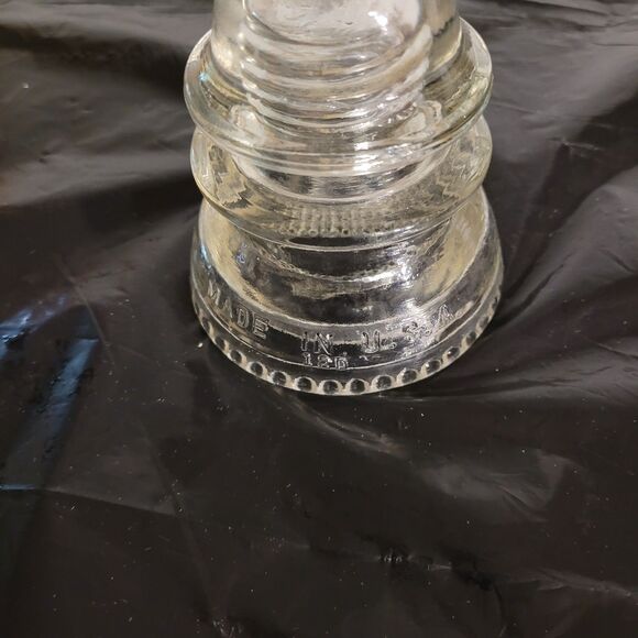 HEMINGRAY #42 Clear Glass Insulator Made in USA D12 - Picture 2 of 6